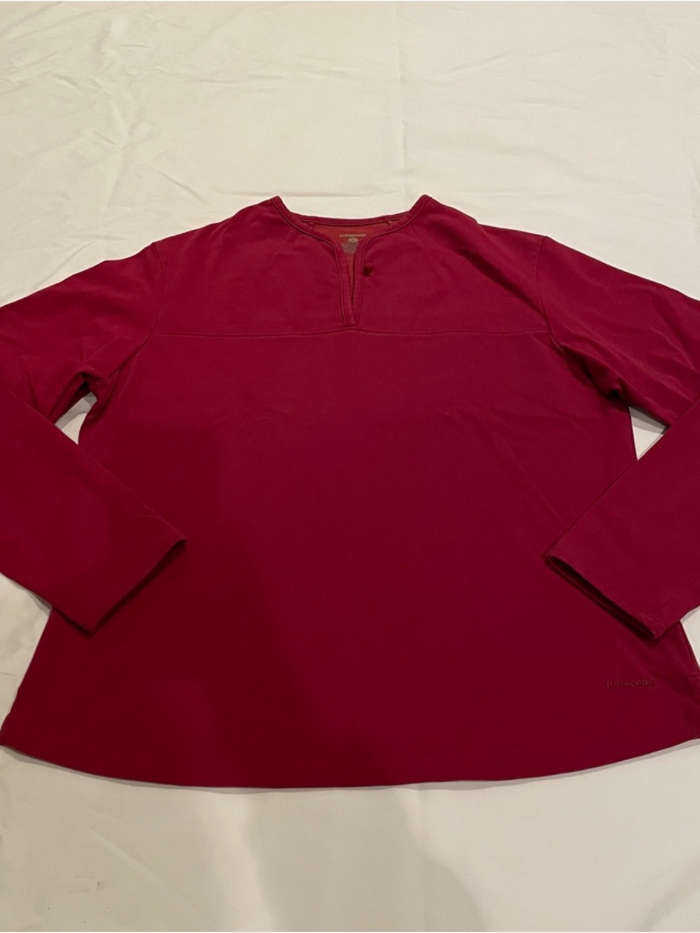 Patagonia Women's Long-Sleeve Split-Neck Top in Raspberry